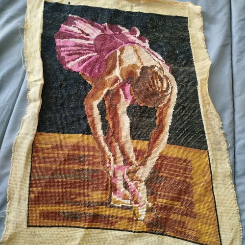 Gobelin tapestry used with handmade ballerina design