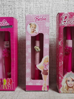 Barbie λαμπάδες καινούργιες, πακέτο 3 τεμαχίων σε κουτί