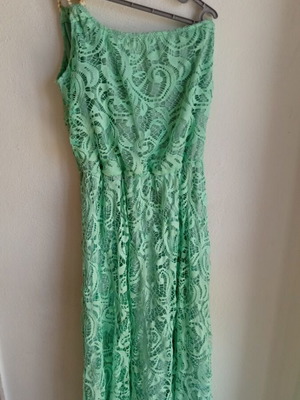 Green dress with lace and shoulder cords new by Hype