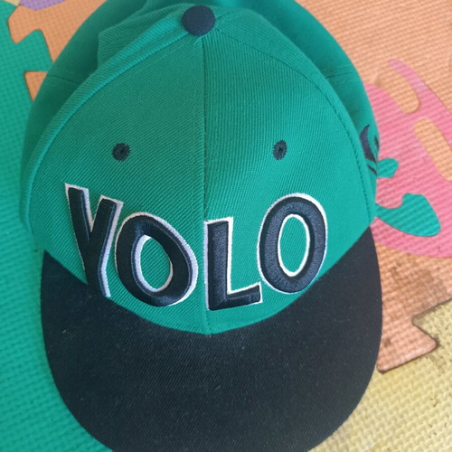 YOLO hat new, size L, black and green