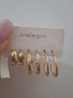 Σετ σκουλαρίκια χρυσαφί καινούργια κρικάκια με άνοιγμα