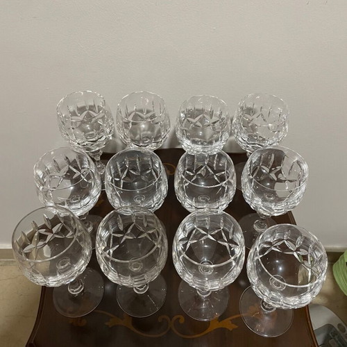 Crystal Wine Glasses Set of 6 New Vintage 15x7.5 cm