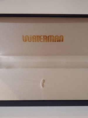 Waterman pen case used, dark blue with lining