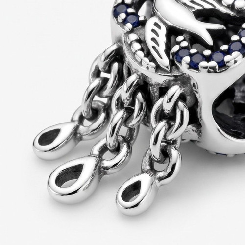 Pandora Charm Cloud and Swallows with Blue Crystals S925 ALE new