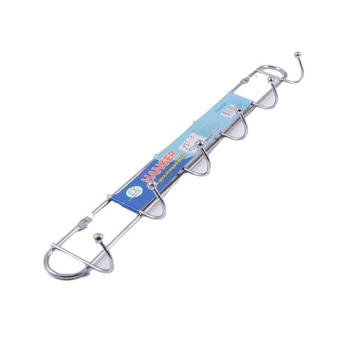 Metal wall hanger 8 positions silver new 48x5x4cm