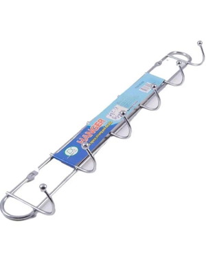 Metal wall hanger 8 positions silver new 48x5x4cm