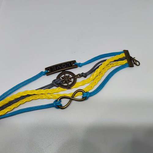 Handmade Infinity Love Multistrand Bracelet with Compass like new