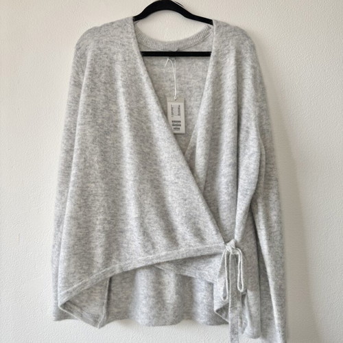 COS alpaca and wool wrap cardigan size L, light grey