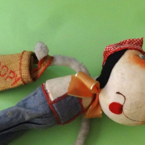 Vintage Snoopy Doll used, mixed materials and wood, 1970s