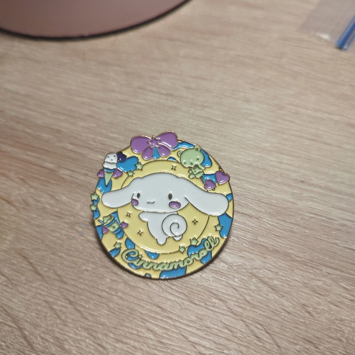 Cinnamoroll enamel pin like new, kawaii pastel badge