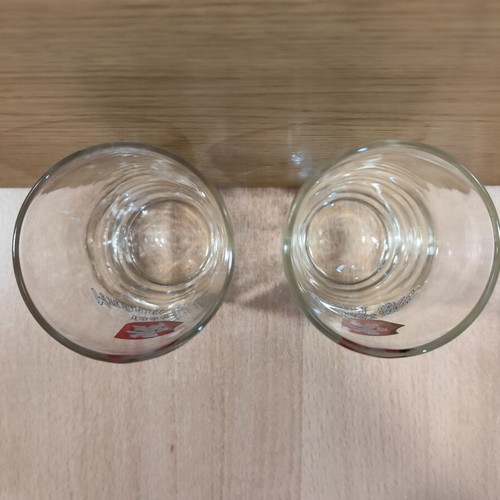 Fix Beer Set of Two Vintage Promotional Glasses 250ml Like New