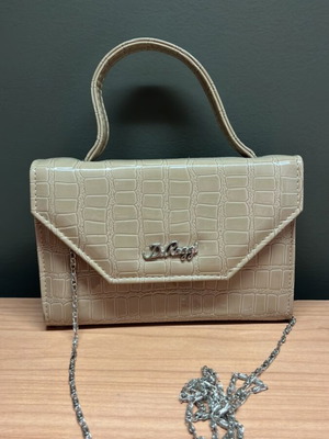 Beige Crossbody Bag Like New, Patent Leather Style