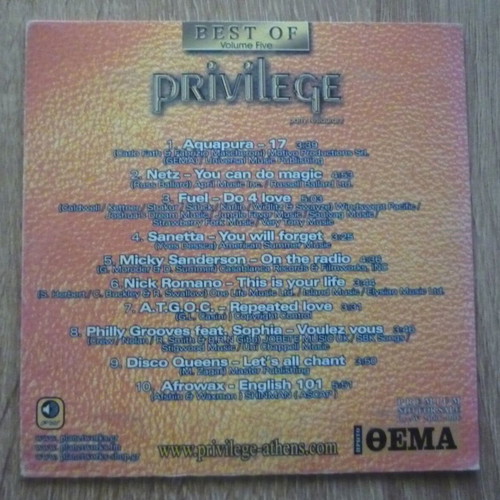 Best Of Privilege Volume Five CD used, electronic