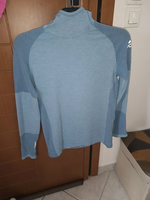 Adidas Women's Climaheat Primeknit Longsleeve Shirt used, gray and turquoise, size M