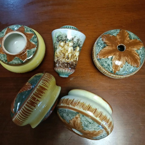 Ceramic lamp parts used, 15 cm diameter, 10 and 5 cm height
