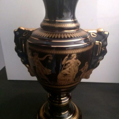 Decorative vase used, handmade, 24k gold plated