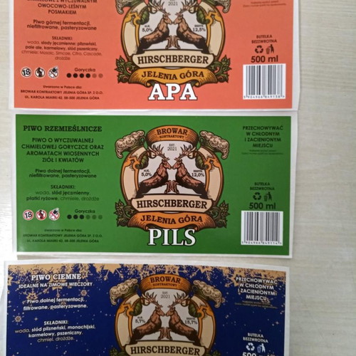 Polish brewery labels new, set of 3 pieces