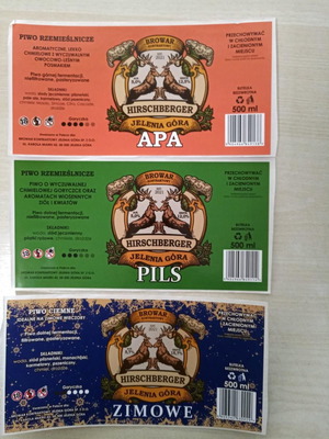 Polish brewery labels new, set of 3 pieces