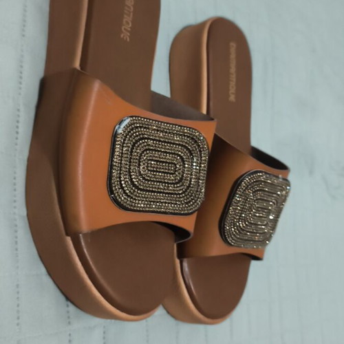 Summer platform sandals, tan color, size 38