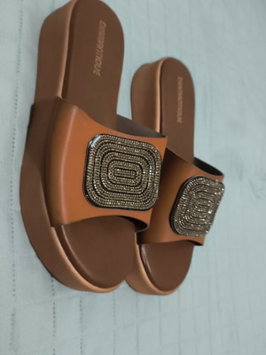 Summer platform sandals, tan color, size 38