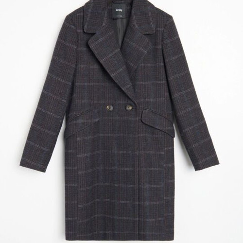 Sinsay checked coat XL grey with blue new