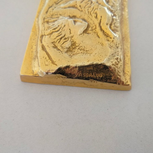 Bronze relief micro sculpture by Vassalou used