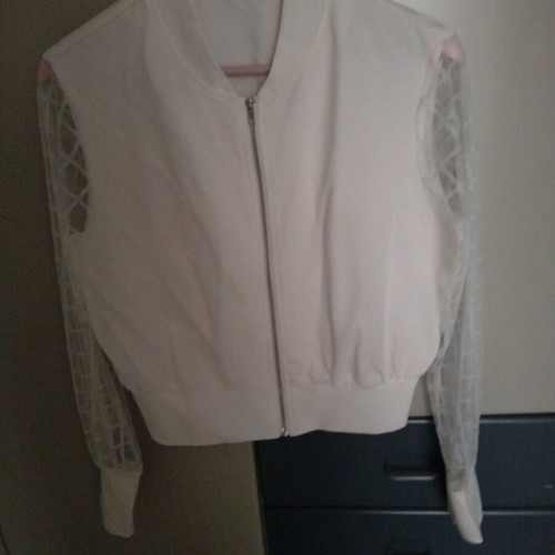 Jacket with transparent sleeves like new, white size M