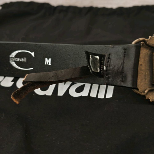 Just Cavalli Vintage authentic leather belt with studs used, brown, size 100cm
