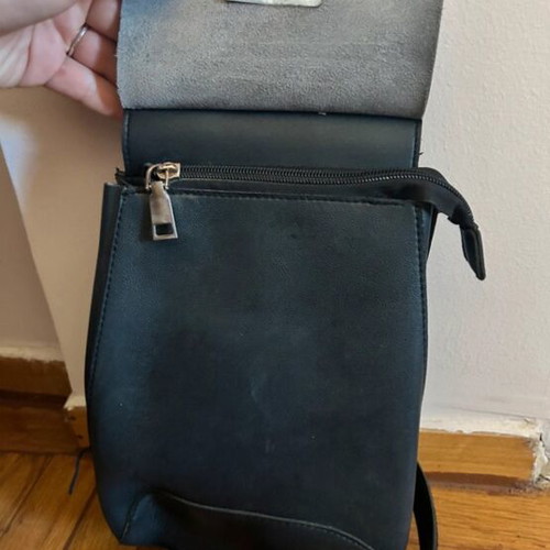 Bag to Bag backpack used, black crossbody with pocket