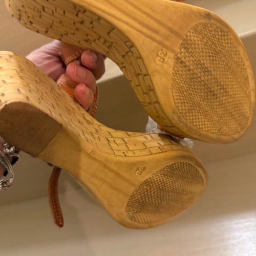Platform sandals handmade Greek leather like new