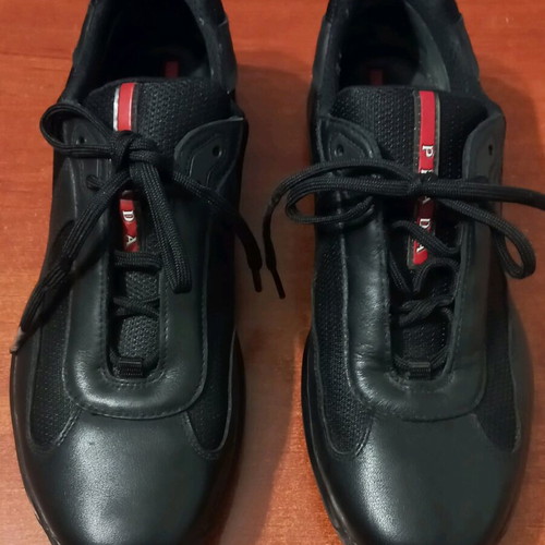 Prada American Cup Sneakers like new, size 43-44, black leather and fabric