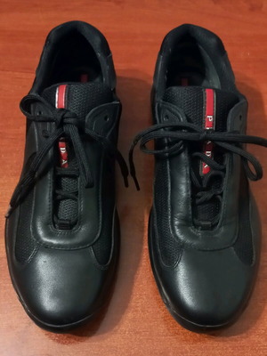 Prada American Cup Sneakers like new, size 43-44, black leather and fabric