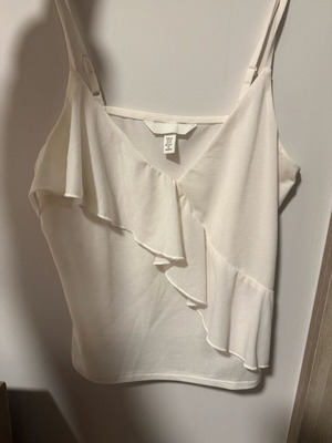 H&M blouse white size small new with impressive neckline