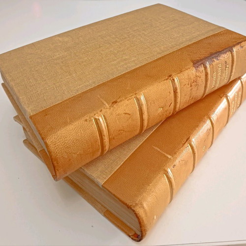 World History H. G. Wells used volumes A & B leather-bound