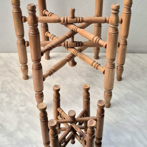 Wooden folding stands used, set of 2