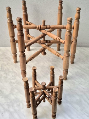 Wooden folding stands used, set of 2