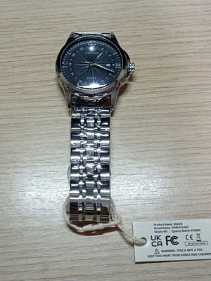 Men's wristwatch with bracelet new, silver