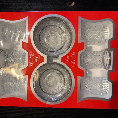 Tea Glasses and Saucers new, in original box
