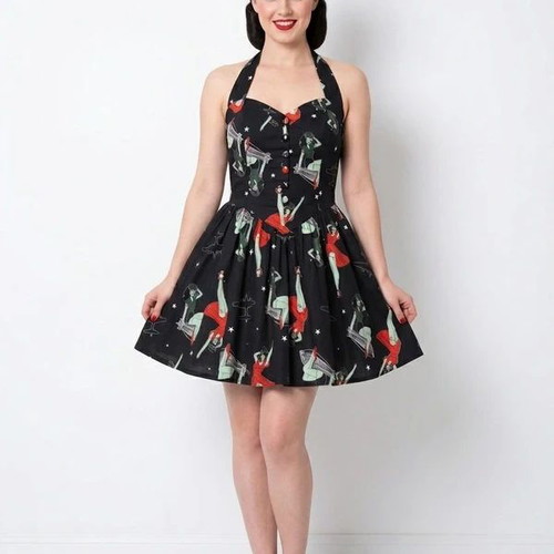 Hell Bunny Pin-up Halter Dress Size S like new