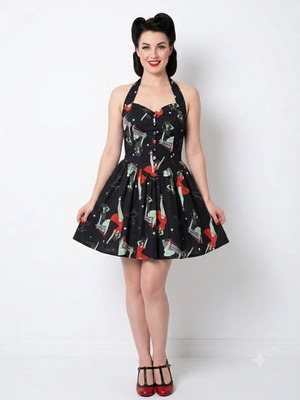 Hell Bunny Pin-up Halter Dress Size S like new