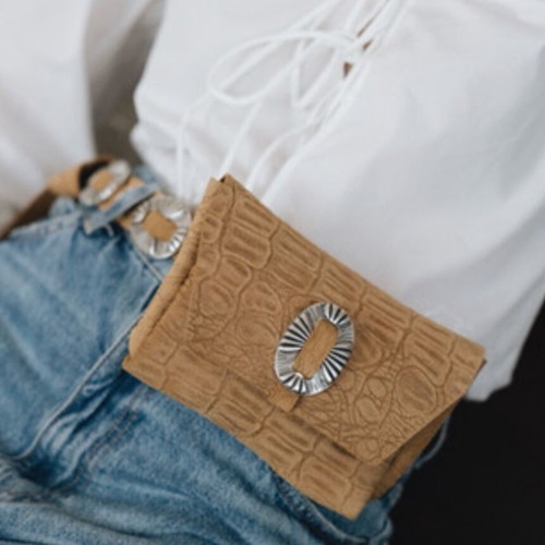Leather belt bag like new, real leather