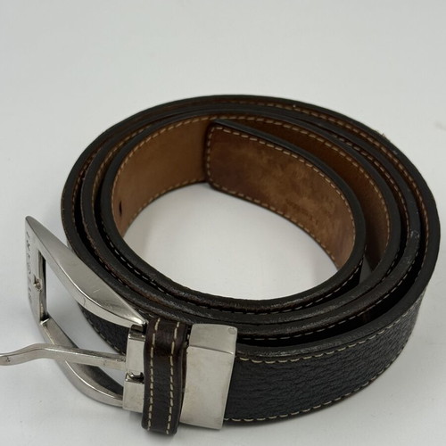 Bvlgari leather belt small size used, dark brown, 95 cm