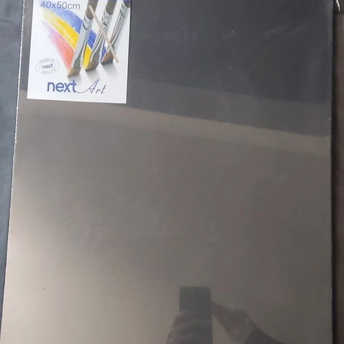 Painting set with easel, canvas, brushes, oil paints & palette new