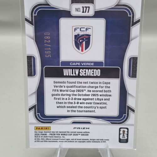 Willy Semedo 2026 Panini Prizm FIFA World Cup Fuchsia Flash Prizm Rookie Card