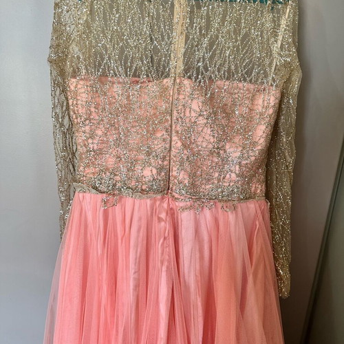 Krystal Dream Dress new, salmon tulle with crystal embroidery