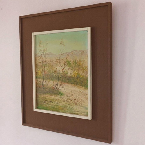 Tsamoutselis oil painting on canvas with frame used 55x49 cm