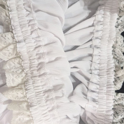 Romantic cream blouse with lace, one size