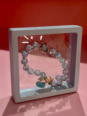 Steel bracelet with blue crystals swan design new