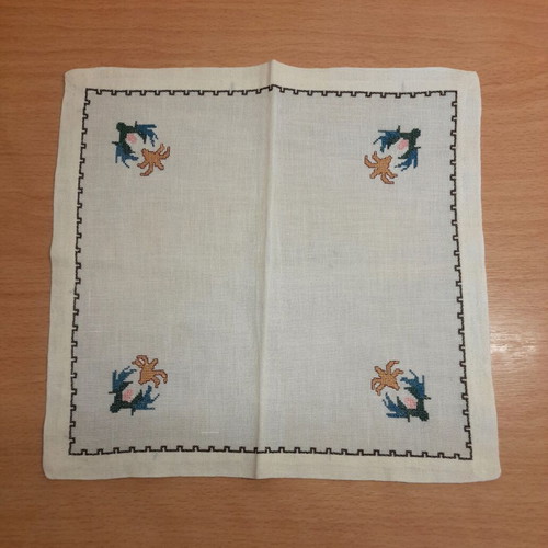 Handmade beige doily like new