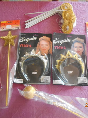 Carnival crowns, wands and masks pack of 165 pieces new